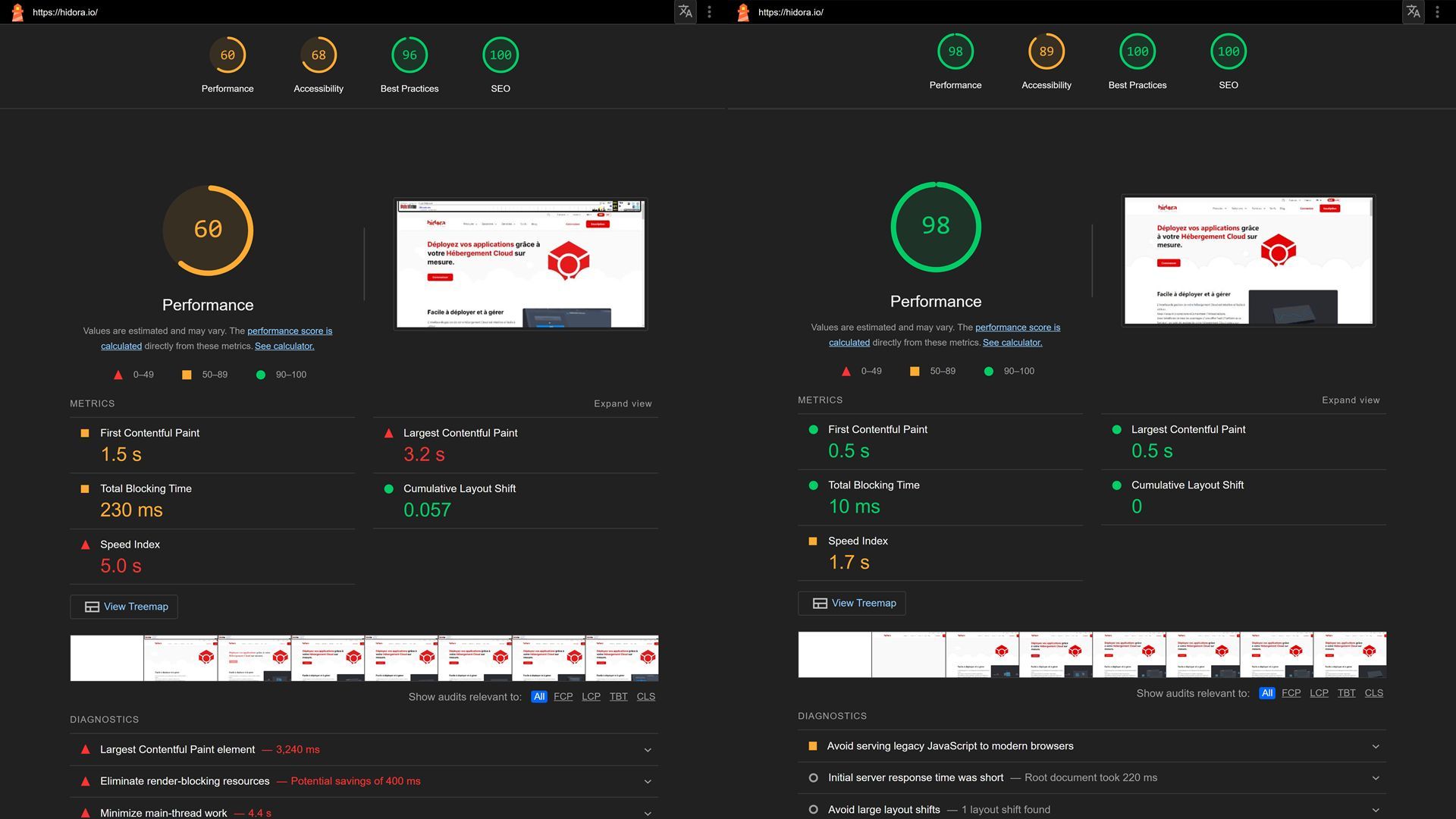 Hidora project showcase